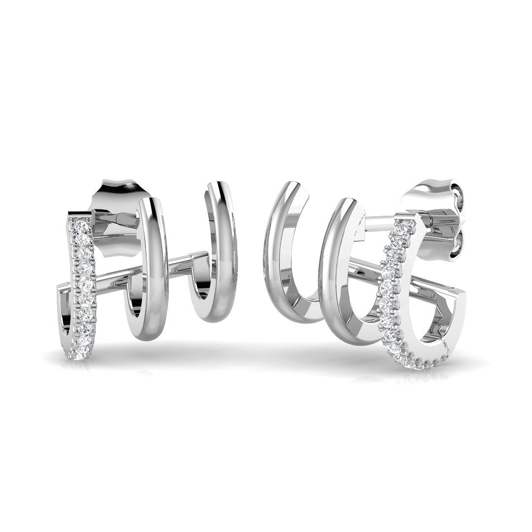 Gold Diamond Crawler Earrings - Elegant 0.05ct Luxury Jewelry