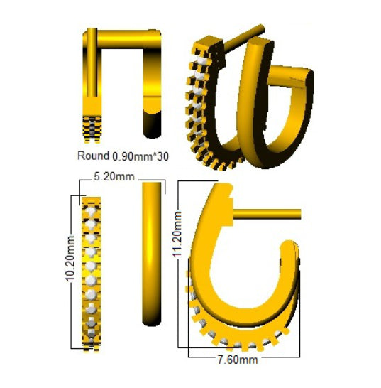 Duffy Gold Diamond Crawler Earrings | 0.1-0.2ct Elegant Luxury