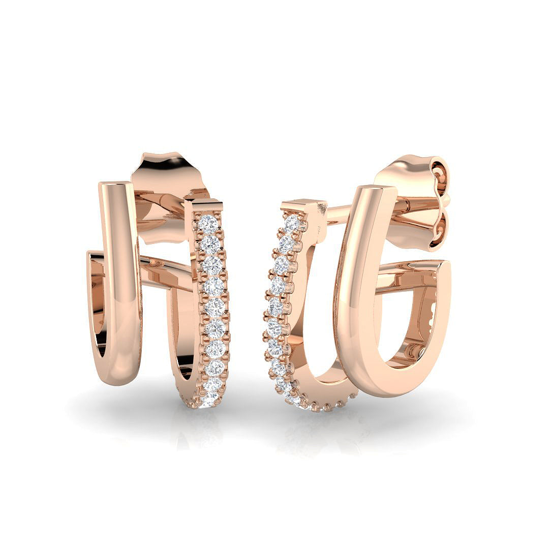 Duffy Gold Diamond Crawler Earrings | 0.1-0.2ct Elegant Luxury