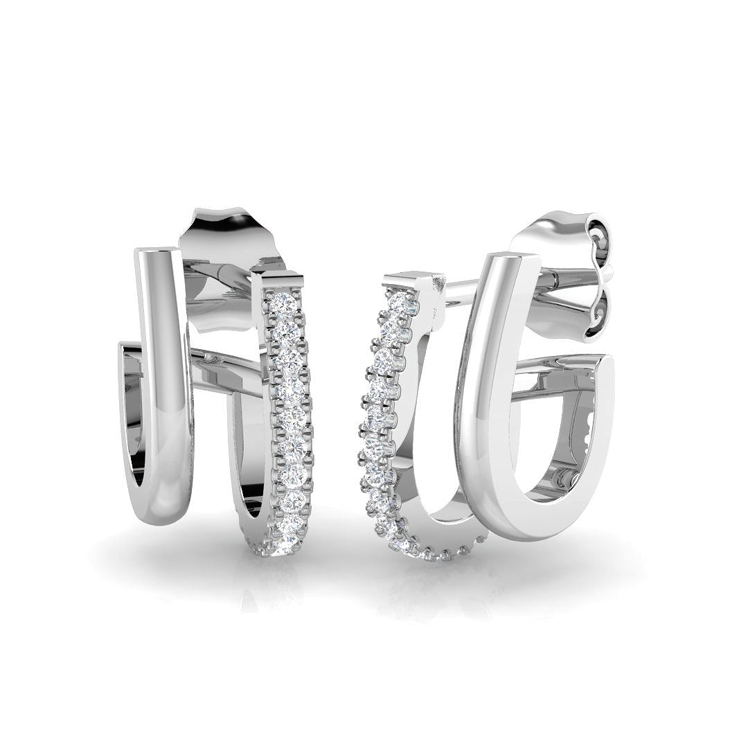 Duffy Gold Diamond Crawler Earrings | 0.1-0.2ct Elegant Luxury