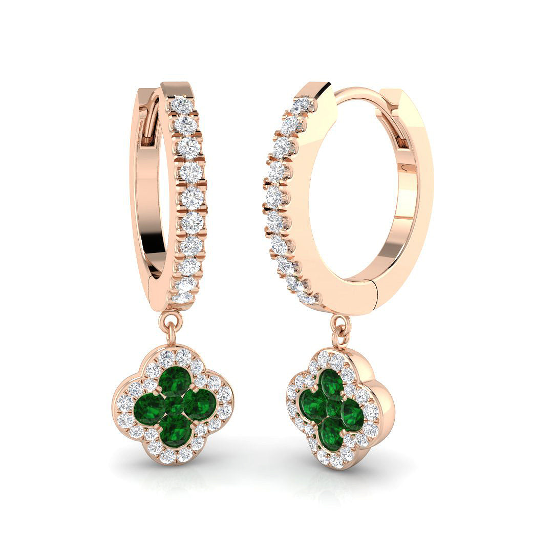 Dudly Gold Clover Diamond Earrings | Luxurious 0.5ct to 1.25ct