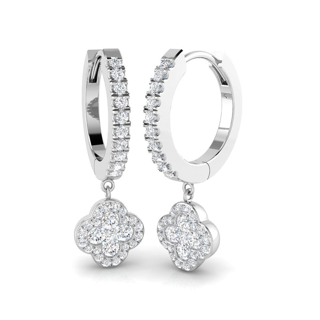 Dudly Gold Clover Diamond Earrings | Luxurious 0.5ct to 1.25ct