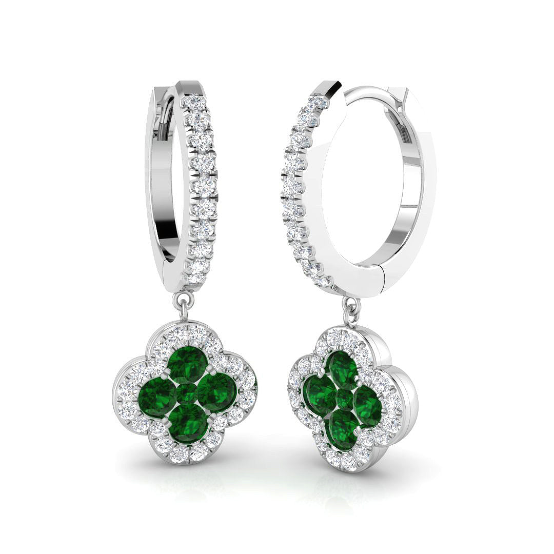 1.1ct Natural Diamond Round Cut Stud Earrings in 18K White Gold