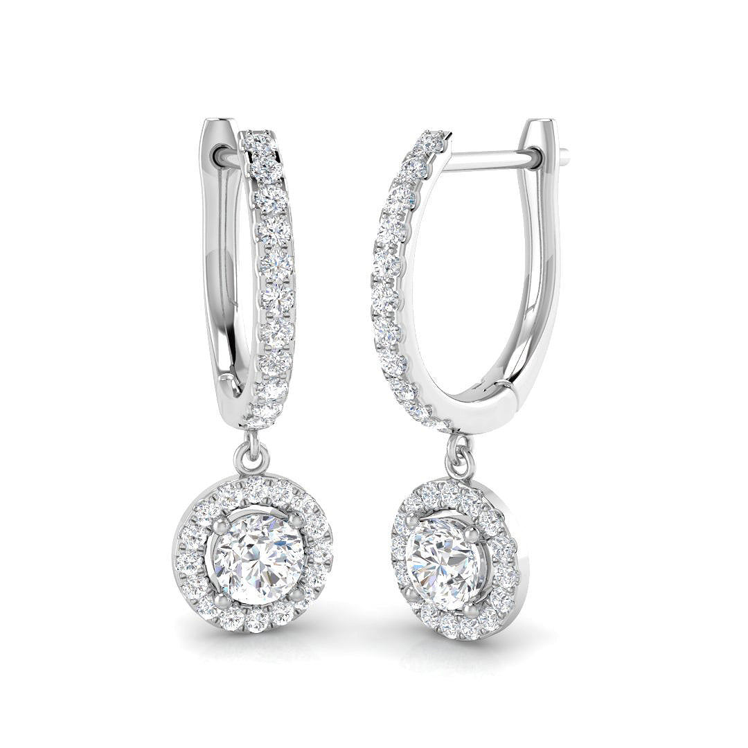 Trizz Gold Diamond Drop Trilogy Earrings - Elegant Luxury Jewelry