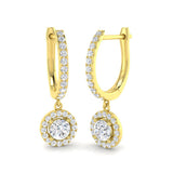 Trizz Gold Diamond Drop Trilogy Earrings - Elegant Luxury Jewelry