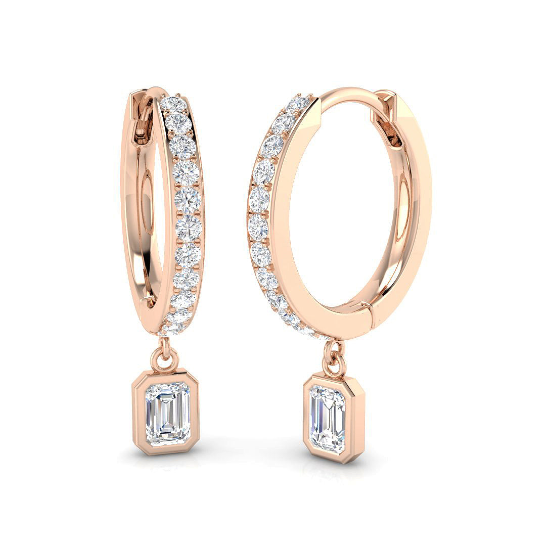 Edwyn Gold Drop & Trilogy Diamond Earrings - Elegant 0.5ct Luxury