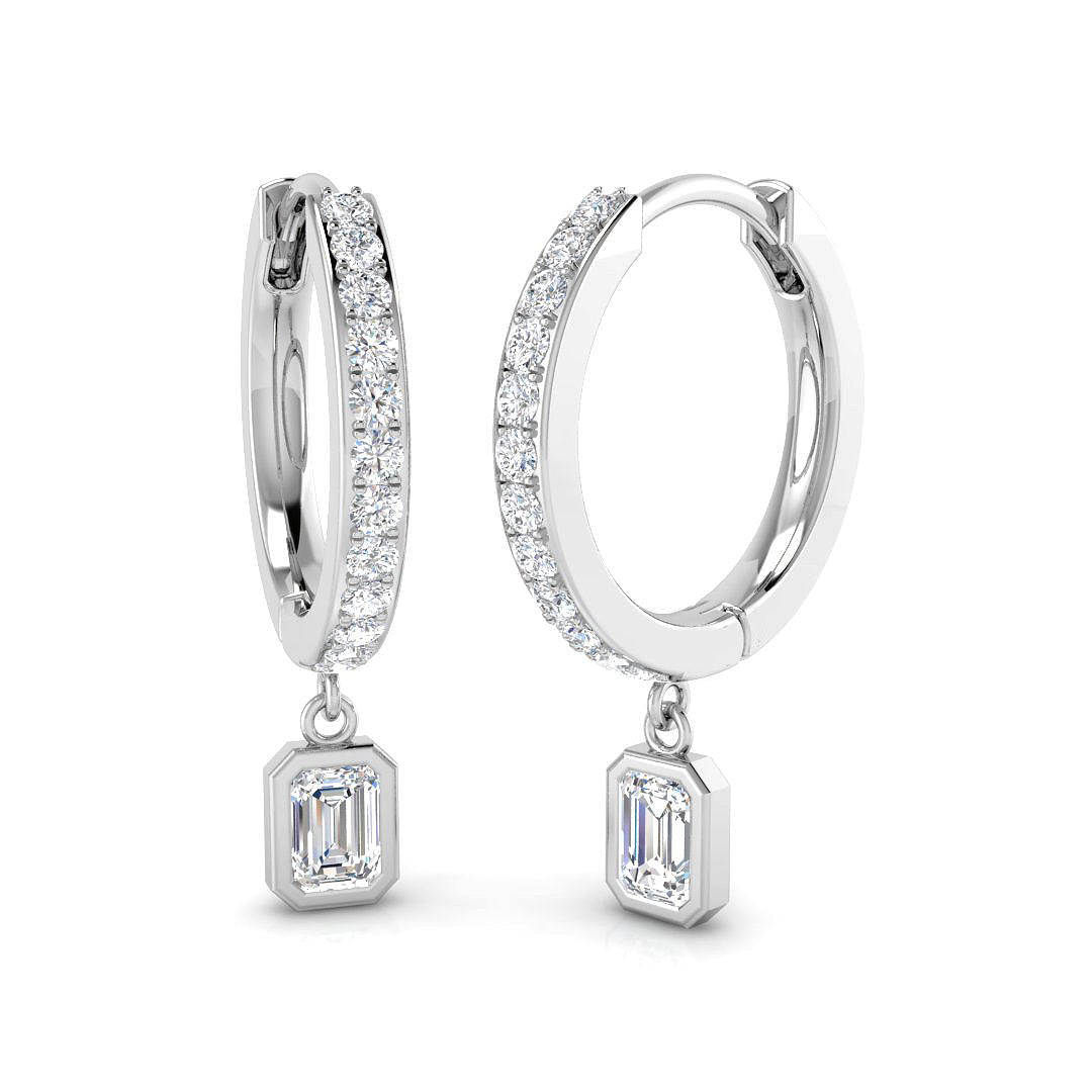 Edwyn Gold Drop & Trilogy Diamond Earrings - Elegant 0.5ct Luxury