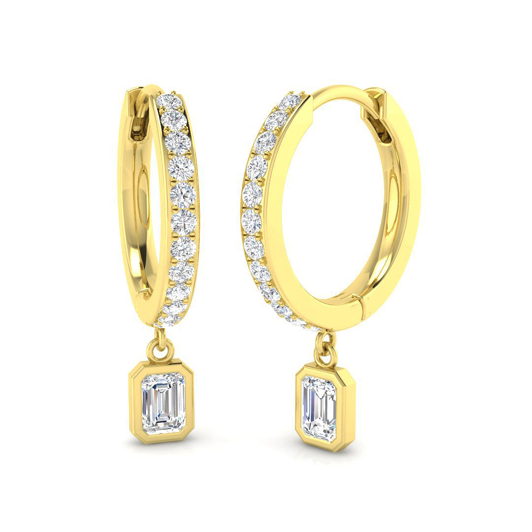 Edwyn Gold Drop & Trilogy Diamond Earrings - Elegant 0.5ct Luxury