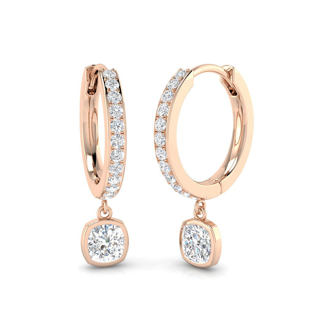 Elgin Gold Diamond Drop Trilogy Earrings - 1ct Luxury Jewelry