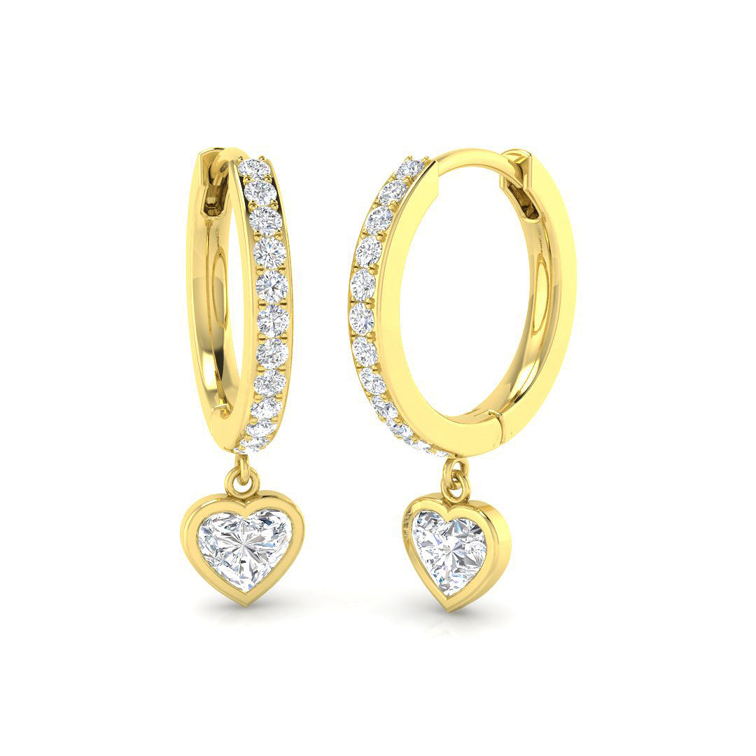 Elton Gold Drop & Trilogy Diamond Earrings - 1ct Luxury Jewelry