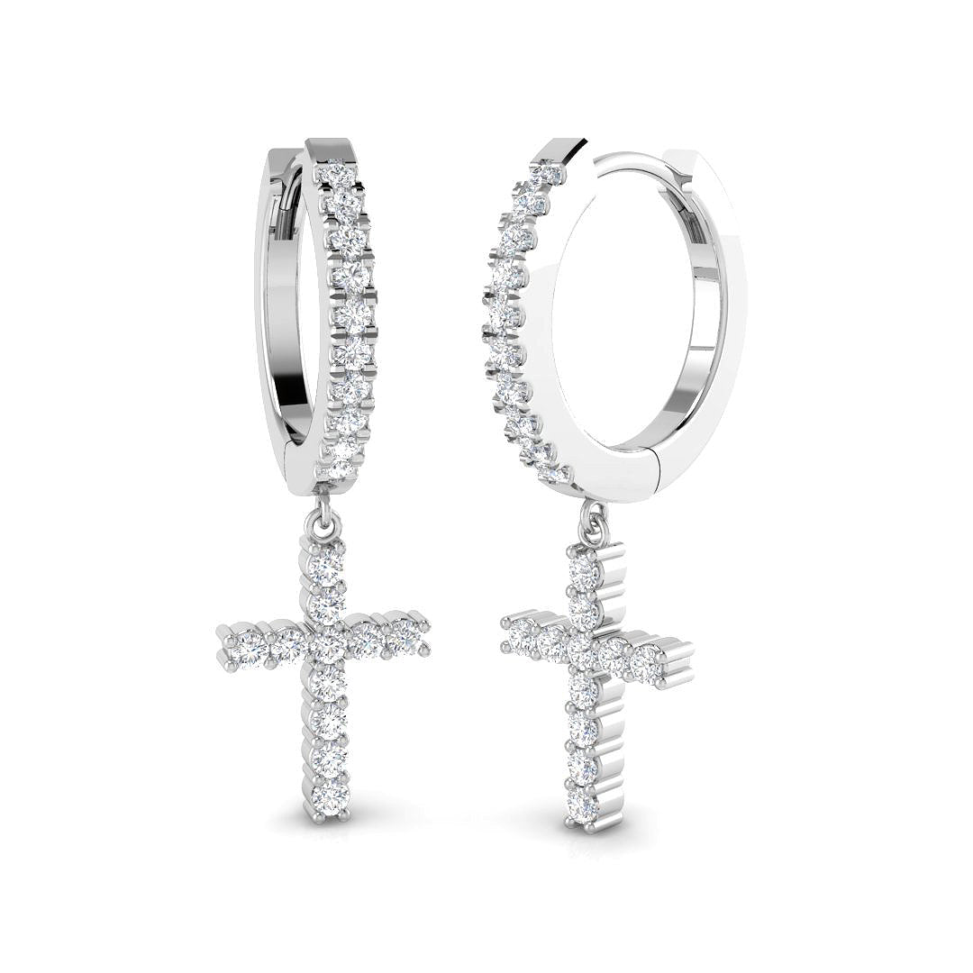Eltyn 0.33ct Gold Drop & Trilogy Diamond Earrings for Elegant Style