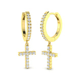 Eltyn 0.33ct Gold Drop & Trilogy Diamond Earrings for Elegant Style