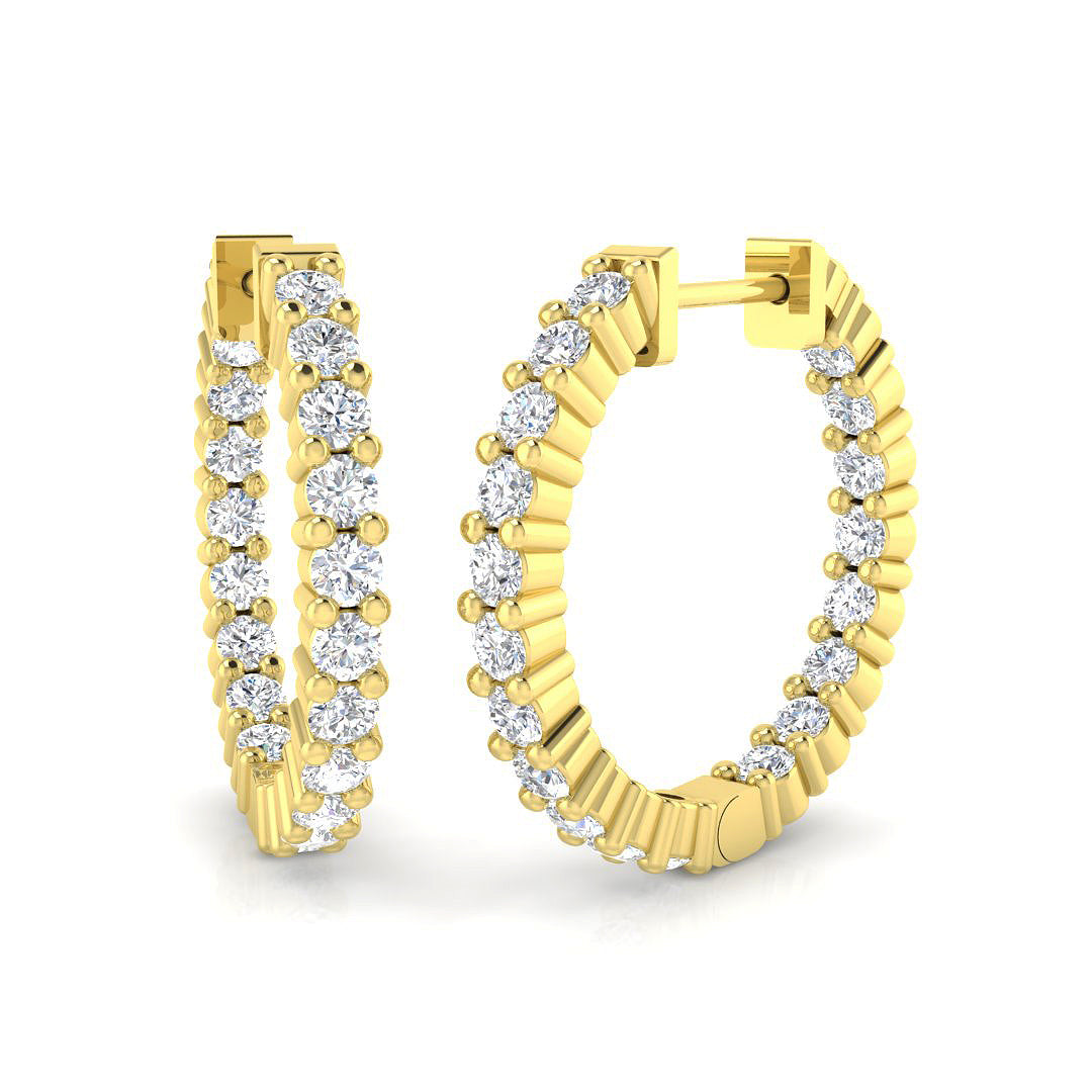 Hoop Earrings - Erhry 1ct Gold Pure Radiance