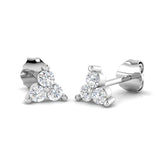 0.28ct Natural Diamond Round Cut Stud Earrings in 9K White Gold