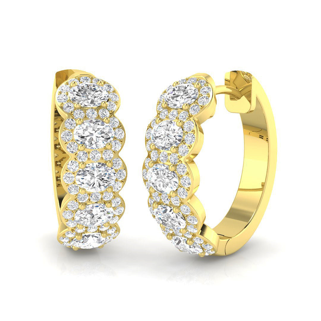 Hoop Earrings - Erhsy 1ct Gold Pure Radiance