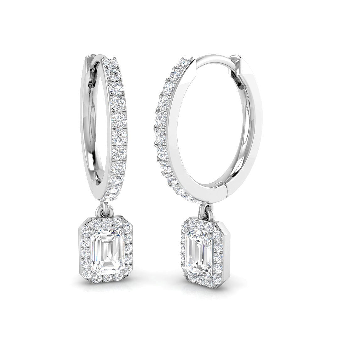 "Luxury Gold Drop & Trilogy Diamond Earrings - 0.5ct Elegant Jewelry"