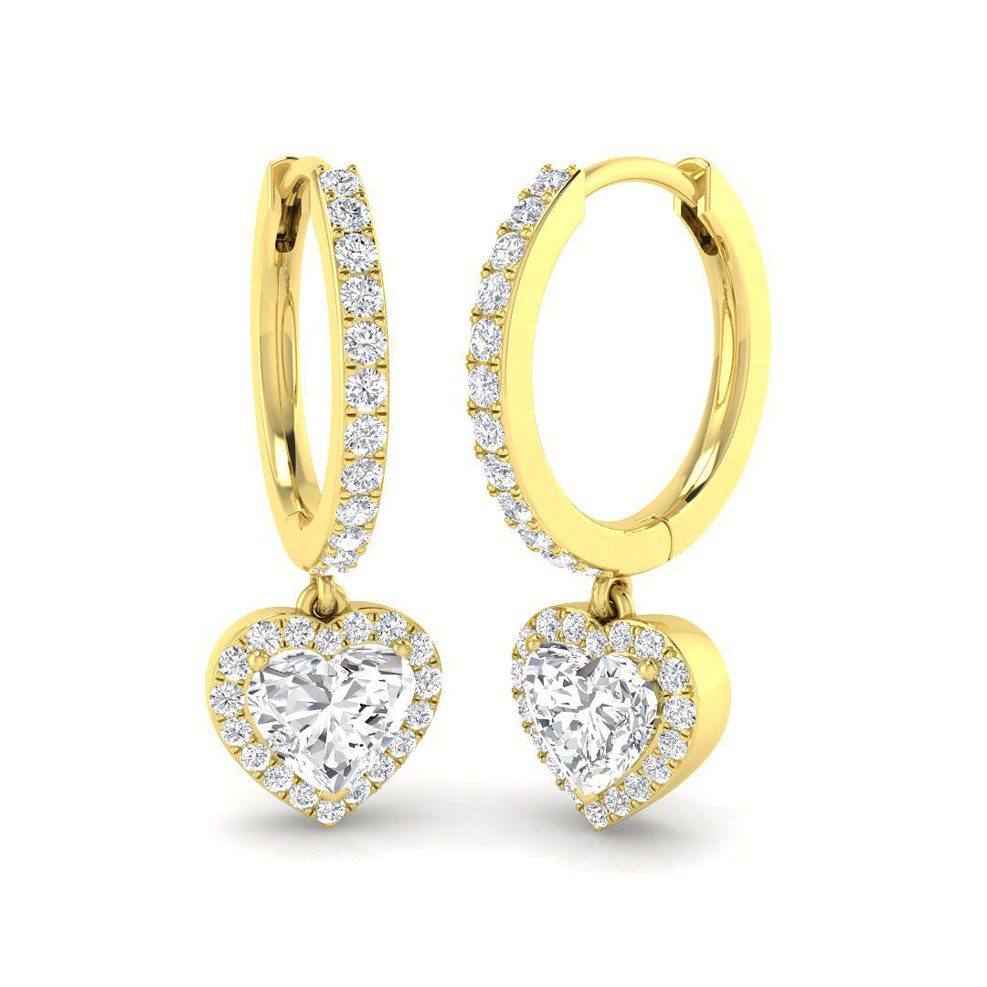 "Entsy Gold Diamond Drop & Trilogy Earrings - 1ct Luxury Elegance"