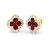 18k Yellow Gold 3.06ct Natural Ruby Earrings