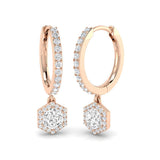 Entwy Gold Drop & Trilogy Diamond Earrings - 0.5ct Luxury Jewelry