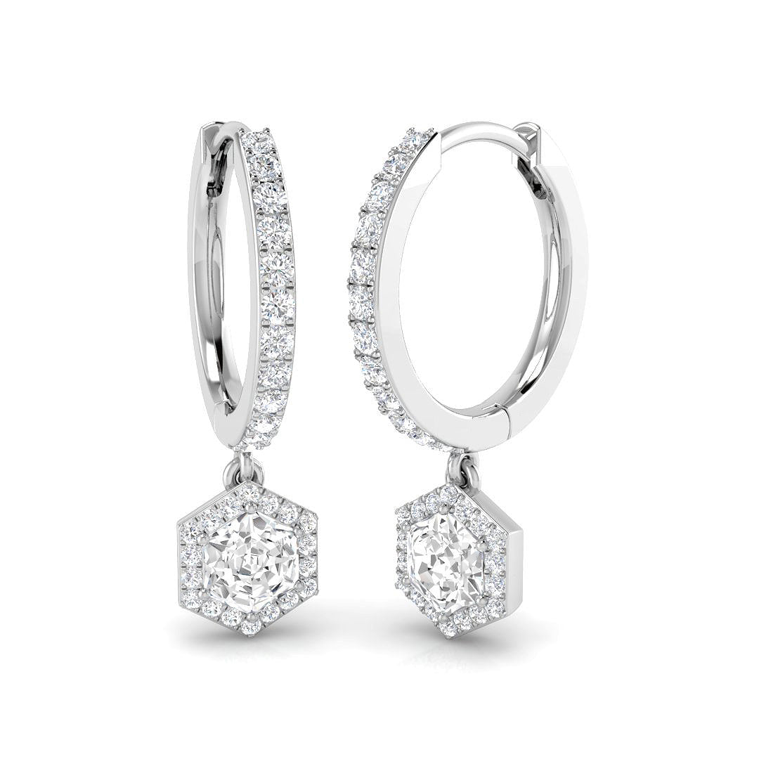 Entwy Gold Drop & Trilogy Diamond Earrings - 0.5ct Luxury Jewelry