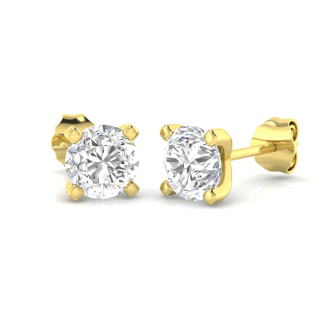 9ct Yellow Gold 1.42ct Lab Grown Diamond Solitaire Earrings
