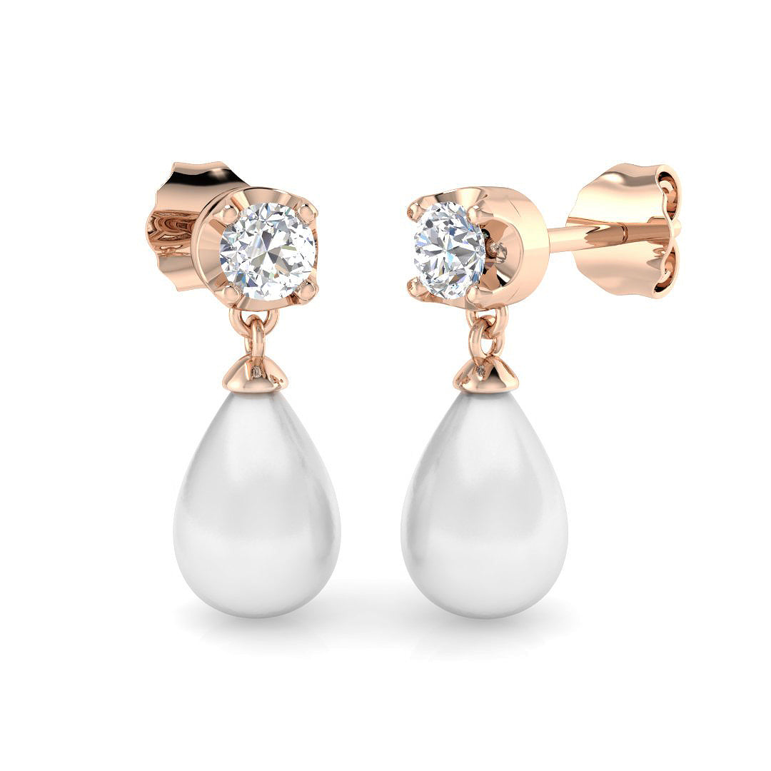 Erkoy 6ct Gold Pearl Diamond Earrings - Luxury Jewelry Elegance