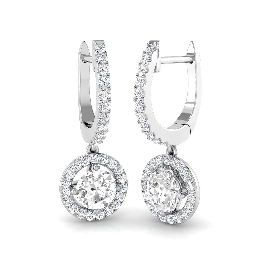 Epsly 1.25ct Gold Drop & Trilogy Diamond Earrings - Luxurious Elegance