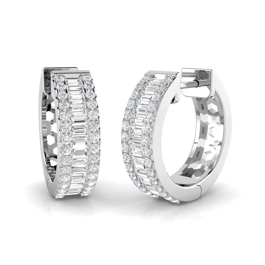 0.71ct Natural Diamond Round Cut Stud Earrings in 9K White Gold