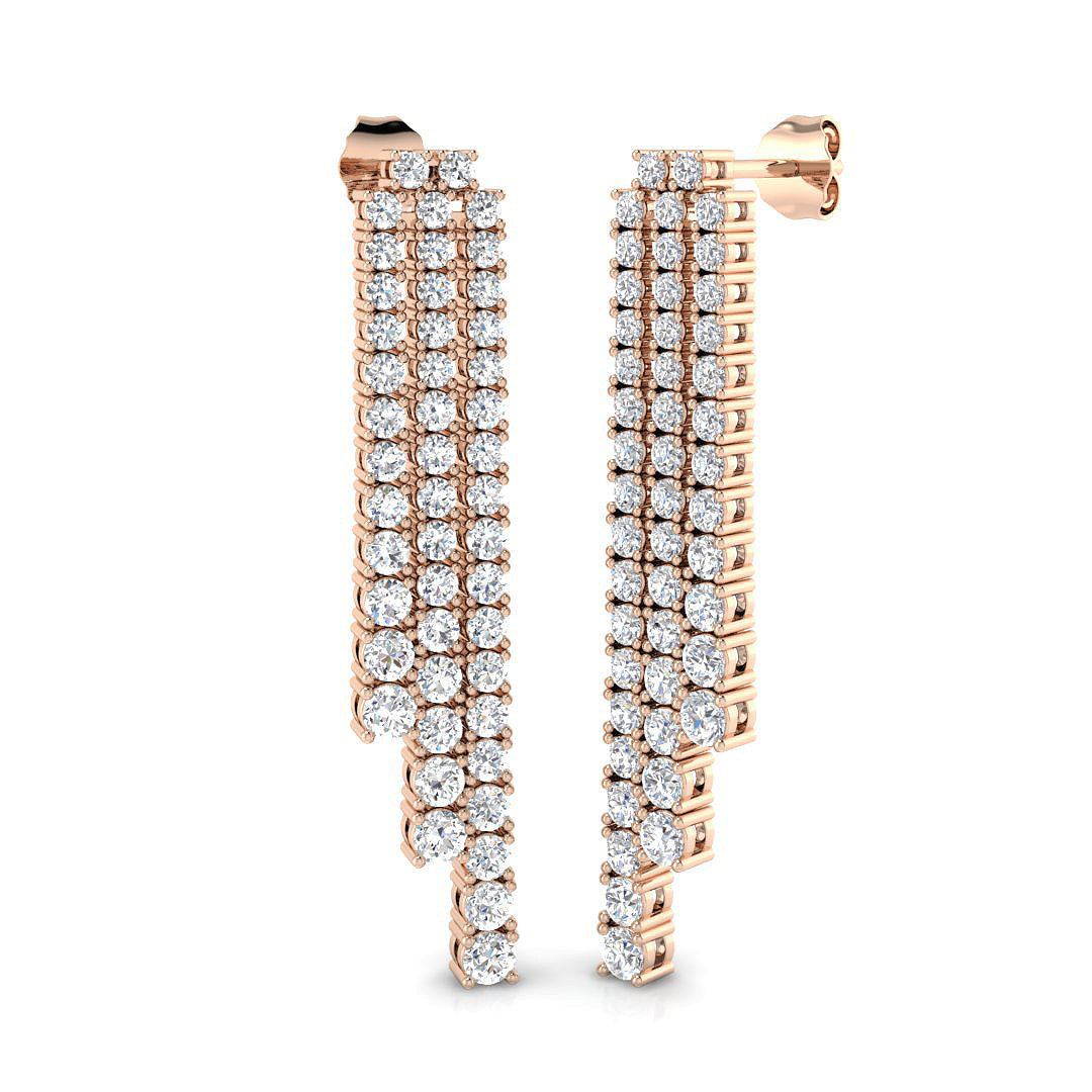 Quinn Luxury Gold Drop & Trilogy Diamond Earrings - 3ct to 5ct