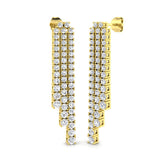 Quinn Luxury Gold Drop & Trilogy Diamond Earrings - 3ct to 5ct