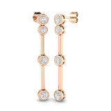 Erjoy 1ct Gold Drop & Trilogy Diamond Earrings - Luxury Sparkle