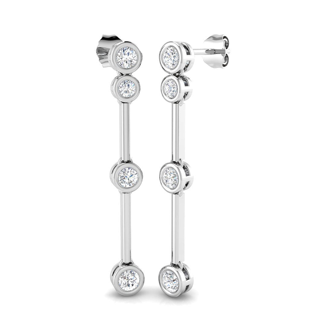 9ct White Gold 0.85ct Lab Grown Diamond Drop Earrings