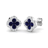 18k White Gold 0.84ct Natural Blue Sapphire Earrings