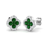 0.65ct Natural Diamond Round Cut Stud Earrings in 18K White Gold