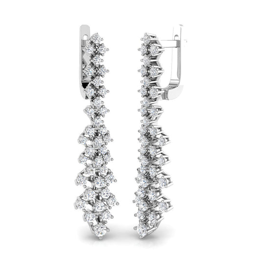Erjry 2ct Gold Diamond Drop & Trilogy Earrings - Luxury Jewelry