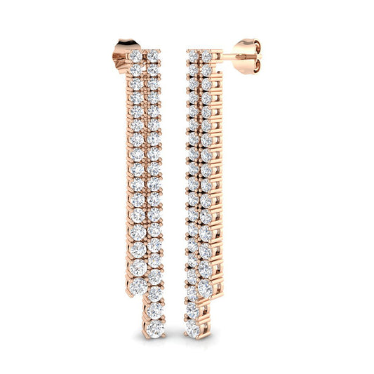 "Erjwy Elegant Gold Drop & Trilogy Diamond Earrings | 2ct to 8ct Luxury"