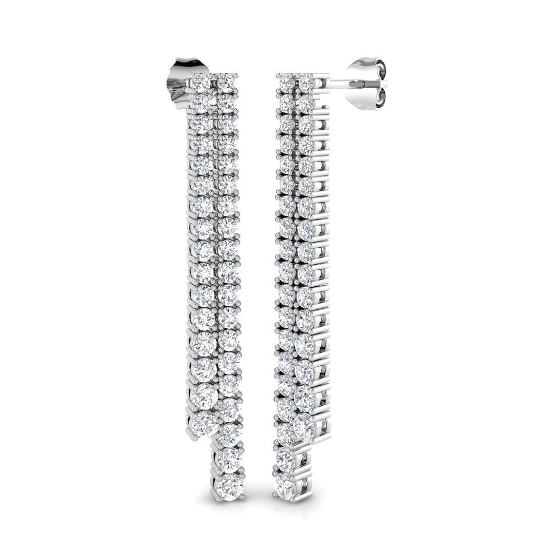 "Erjwy Elegant Gold Drop & Trilogy Diamond Earrings | 2ct to 8ct Luxury"