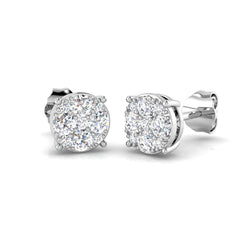 0.50 Carat D-E/VS Lab Grown Diamond Cluster Earring 9k White Gold Ready To Ship