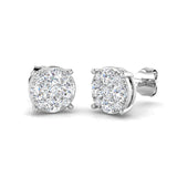 Deamy Gold Cluster Diamond Earrings 0.5ct to 3ct - Elegant Luxury Jewelry