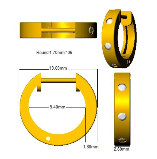 Ohrring mit 0,20 Karat im Labor gezüchtetem Diamanten in 9-karätigem, punziertem Gold