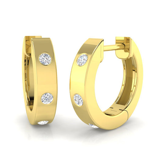 Hoop Earrings - Erisy Gold Diamond 0.1ct Luxury