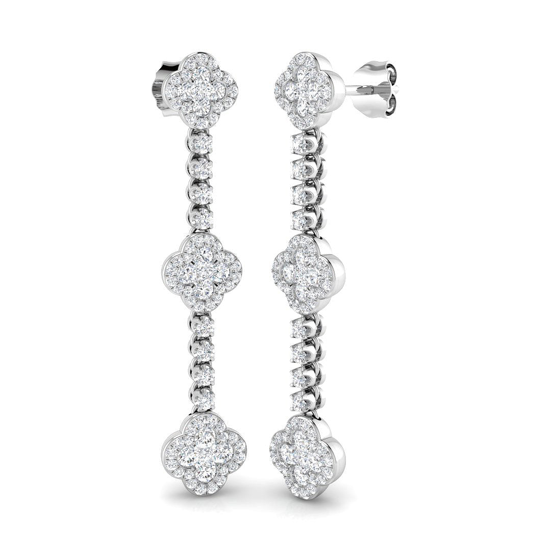 "Entby Gold Clover Diamond Earrings | 1.25ct to 1.75ct Luxury Jewelry"