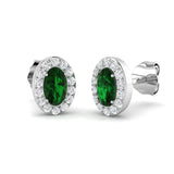Emerald Diamond Stud Earrings