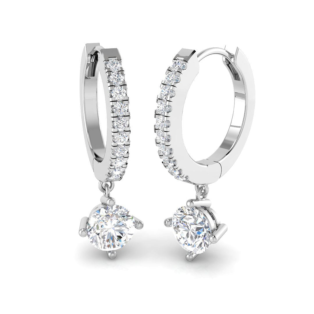 Erjsy Luxury Gold Drop & Trilogy Diamond Earrings - 0.5ct Elegance