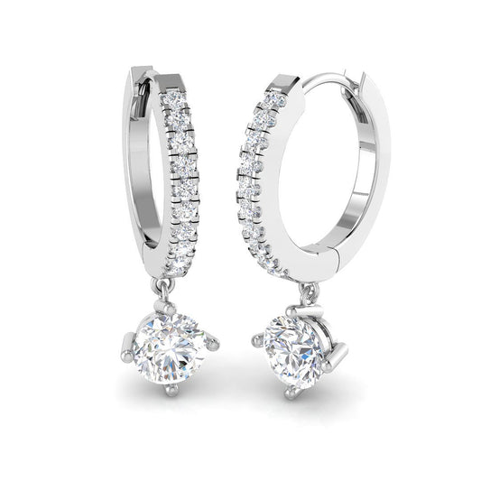 Erjsy Luxury Gold Drop & Trilogy Diamond Earrings - 0.5ct Elegance
