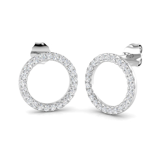 0.39ct Natural Diamond Round Cut Stud Earrings in 9K White Gold
