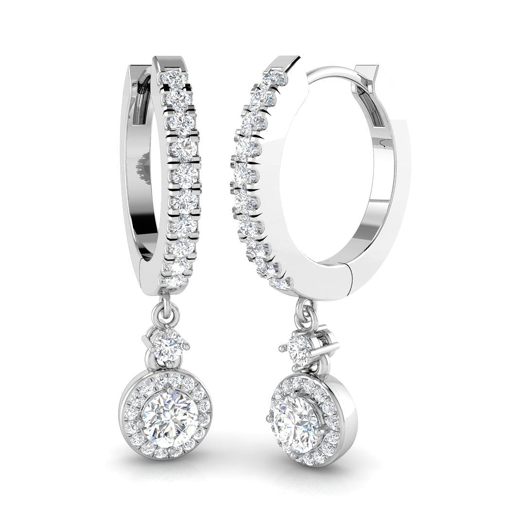 Erkly Gold Drop & Trilogy Diamond Earrings - 0.5ct Luxury Jewelry