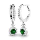 Moon Emerald Gold Earrings with 1-1.5ct Luxury Diamond Elegance