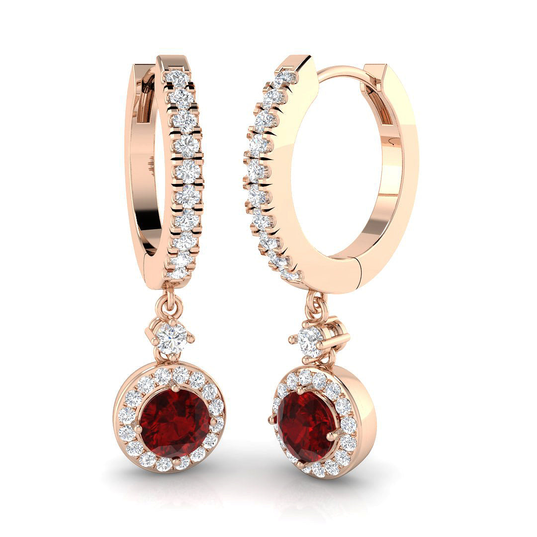 Moon Emerald Gold Earrings with 1-1.5ct Luxury Diamond Elegance