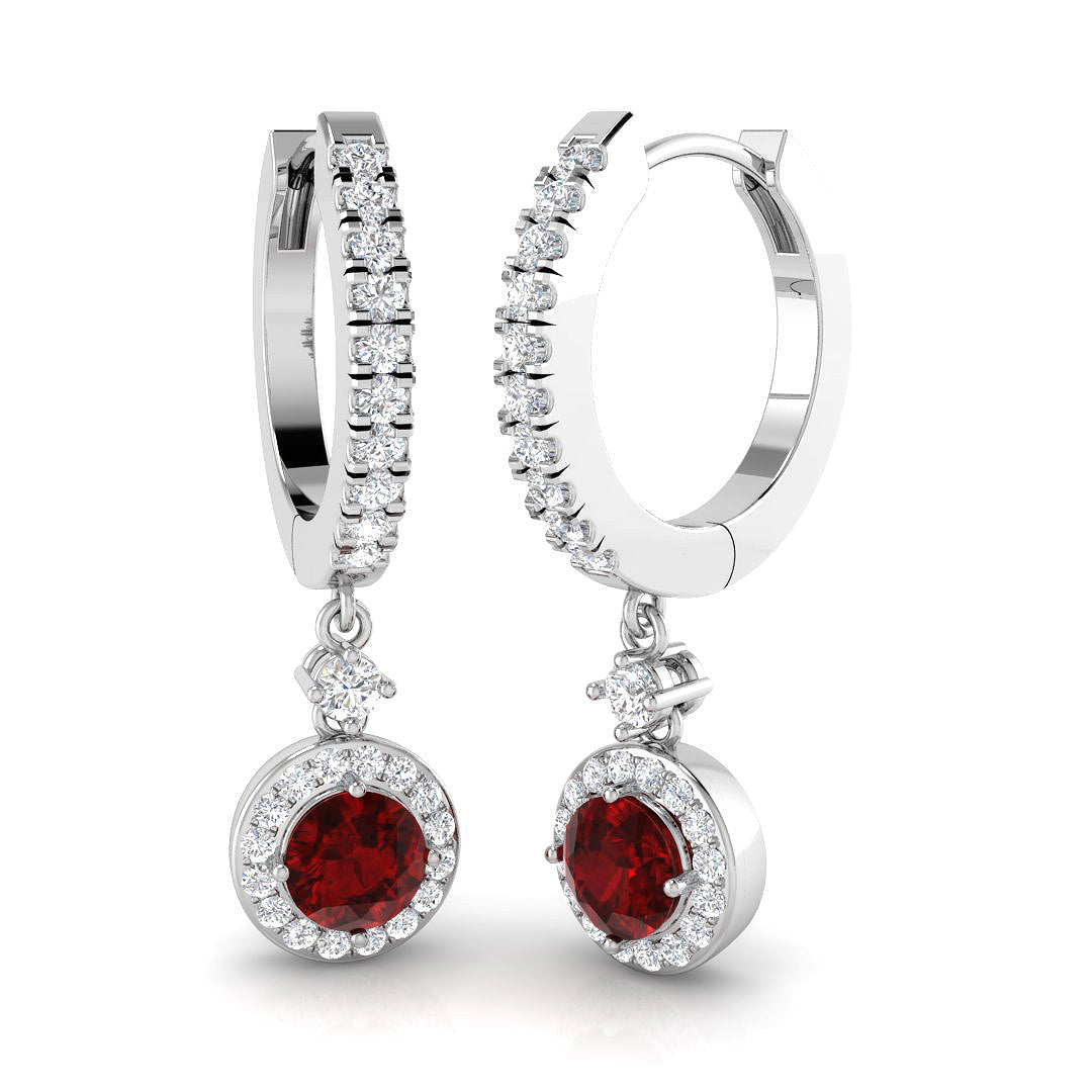 Moon Emerald Gold Earrings with 1-1.5ct Luxury Diamond Elegance